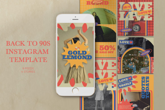 Back to 90s Instagram Templates: A Nostalgic Design Solution