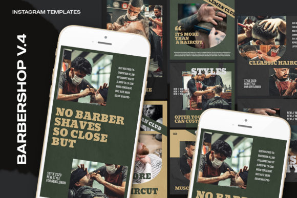 Barbershop V.4 Instagram Templates for Professional and Creative Use