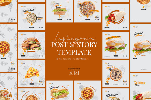 Fast Food Instagram Post and Story Template for Eye-Catching Promotion