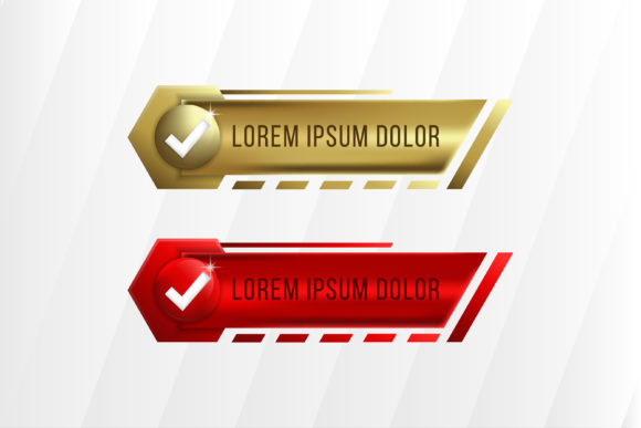 Hexagon Red Gold Element Banner: A Stylish Web Element for Modern Design