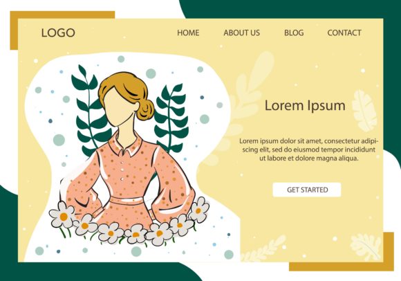 Landing Page Fashion Girl in Pink Blouse: A Versatile Design for Modern Visual Communication
