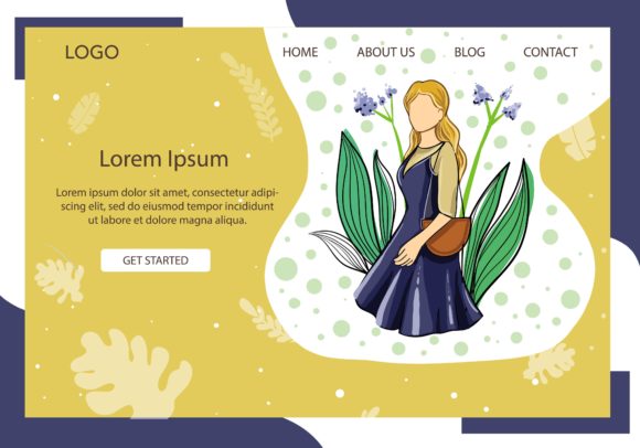 Landing Page Fashion with Blue Dresses
