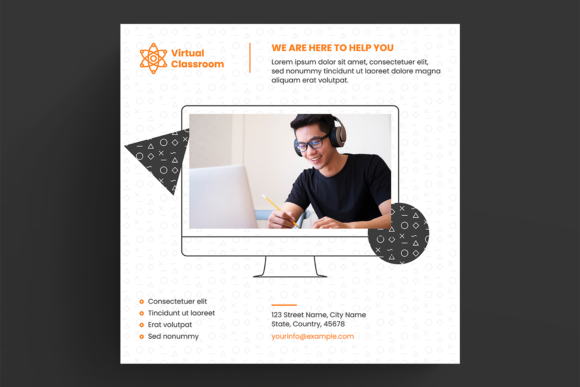 Online Class Social Media Post Layout for Professional Content Creation