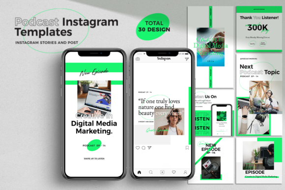 Podcast Instagram Pack Templates: Elevate Your Brand with Minimalist Design